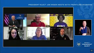 President-elect Biden conducts a virtual roundtable with health care workers