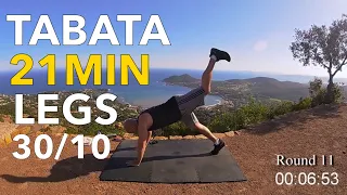 Tabata legs workout 21 min / 30/10 / Interval training motivation