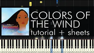 Pocahontas - Colors of the Wind - Piano Tutorial - Sheet Music