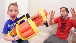 Father & Son Get BIGGEST NERF GUN EVER?! / Grenade Launcher!