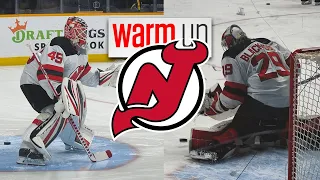 Warm Ups: New Jersey Devils Jonathan Bernier MacKenzie Blackwood