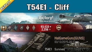 World of Tanks - Replay - T54E1 - Ace Mastery - EPIC - Textbook - High Damage - Cliff
