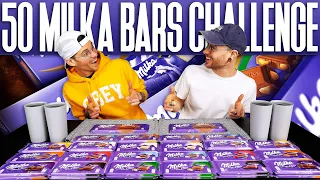 THE 50 MILKA BARS CHALLENGE! | 27,000 calories | 11lbs of Chocolate!