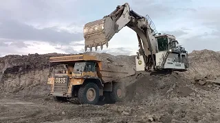 Excavator Liebherr 9350 in Action || loading dumper komatsu 785 ~ MegaMining