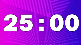 25:00 Countdown Timer - Geometric Harmony in Pink and Purple