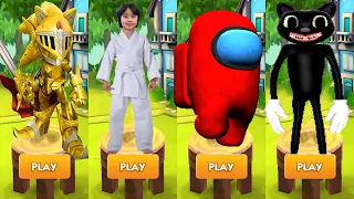 Tag with Ryan vs Sonic Dash vs Among Us Rush vs Cartoon Cat Runner - Gameplay Android/iOS