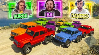 EL ÚLTIMO EXPLOTA! CON AURONPLAY , IBAI Y AMIGOS! COCHE DE 6 RUEDAS!! - GTA V ONLINE