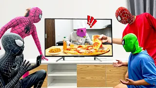 5 SPIDER-MAN Bros vs MAGIC TELEVISION (Cooking, Take a Food, Trampoline, Dinosaur...)|| Comedy Video