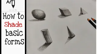 How to shade basic forms of 3D objects - pencil tutorial