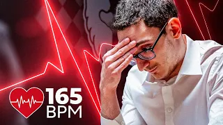 Caruana Plays Insane TIME SCRAMBLE While Wearing HEART RATE Monitor