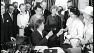 June 10, 1963 - President John F. Kennedy signs the Equal Pay Act in the Oval Office