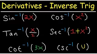 Derivatives of inverse trigonometric functions sin-1(2x), cos-1 (x^2), tan-1 (x/2) sec-1 (1+x^2)