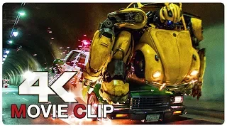 Bumblebee Vs Police Car Chase Scene - BUMBLEBEE (2018) Movie CLIP 4K