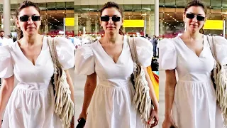 Hansika Motwani Looks Gorgeous in WHITE While Snapped at Mumbai Airport