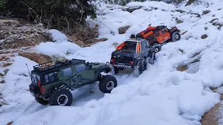 TRAXXAS TRX4 TRX6 ABSIMA SERPHA in the snow.