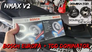 Installation of Bosch europa, TDD dominator and RM led bracket on Nmax v2