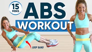Mini Resistance Band Abs Workout for a Six Pack Stomach (FOLLOW ALONG 15 min)