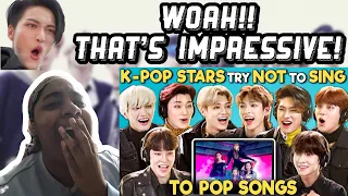 K-pop Stars React To Try Not To Sing Along Challenge (ATEEZ 에이즈) / ATEEZ REACTION!!