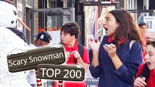 Scary Snowman Prank - Top 200 Craziest Reactions!