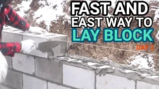 Building a Concrete Block Foundation Day 2 How To Lay Block! DIY