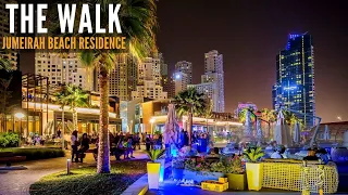 THE WALK at Jumeirah Beach Residence Complete Night Walk | 4K | Dubai Tourist Attraction | City Walk