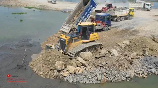 Amazing Huge Dozer Heavy Pushing Gravel Activities Hard Special Dump Trucks Spreading
