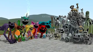 ALL SMILING CRITTERS GIANT FORMS VS ALL ZOONOMALY MONSTERS In Garry's Mod (Poppy Playtime Chapter 3)