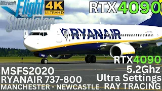 [MSFS RTX 4090] PMDG 737-800 | MANCHESTER - NEWCASTLE | RAY TRACING [Ultra Settings] 4K