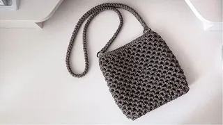 Сумочка из шнура за один вечер / Tutorial crochet bag