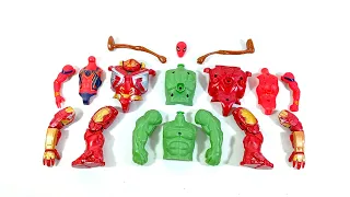 avengers superhero toys.. hulk buster vs hulk smash vs spiderman vs siren head.. merakit mainan..