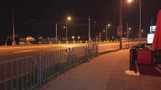 Poland, Szczecin, night walk from bus interchange to main station