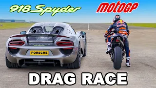 Porsche 918 Spyder v Red Bull MotoGP Bike: DRAG RACE