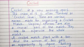 Write an essay on Cricket | Essay