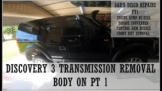 LR3 / Disco 3 TRANSMISSION REMOVAL *BODY ON* Dads disco repairs part 1