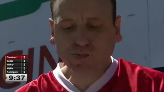 Joey Chestnut eats 63 hot dogs to win Nathan's Contest