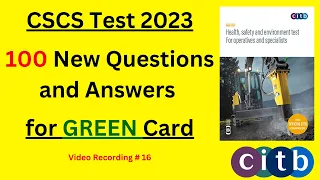 CSCS Test 2023 - 100 New Q&A | CSCS Card UK 2023 | CiTB Test UK 2023 | CSCS Test for Green Card 2023