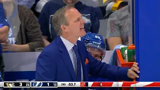 Head Coach Jon Cooper, EJECTED after barking at Referee Wes McCauley