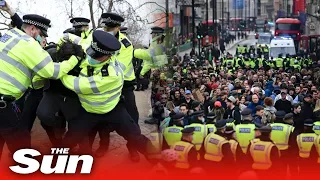 LIVE: Anti-lockdown mob clashes with cops at demo in London