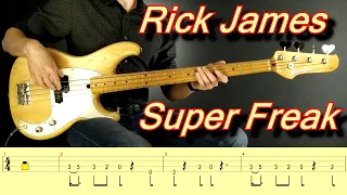 Rick James - Super Freak (bass cover with TABS)