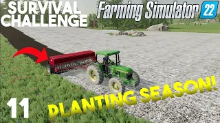 First Time Planting Our Brand New Field  | Survival Challenge | Farming Simulator 22 - Ep11