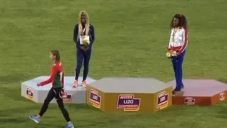 WATCH! WHAT A BELARUSIAN ATHLETE DID DURING THE CEREMONY | شاهد ماذا فعلت المتسابقة اثناء المراسم!