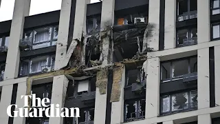 Buildings damaged in Kyiv after third day of Russian strikes