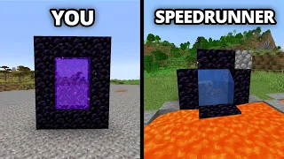 playing minecraft: you vs speedrunner