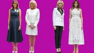 First ladies of fashion! Brigitte Macron and Melania Trump are style opposites