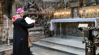 Nella Cappella di S. Agata Mons. Gristina raccolto in preghiera per la conclusione della pandemia