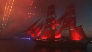 Алые паруса - 2016, Санкт-Петербург. Видео салюта и парусника ⛵️🎉⛵️  (часть 4).