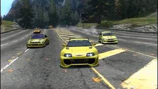 NFS MW M3 GTR & Ronnie's Supra & Brians Evo in Free Roam