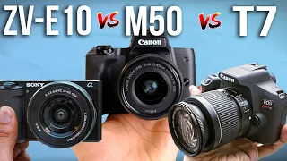 Sony ZV-E10 vs Canon M50 Mark ii vs Canon T7 - Which Is Better?