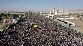 Massive protests in Yemen after U.S., British strikes