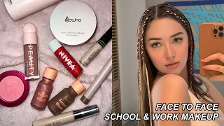 BELOW ₱500 AFFORDABLE FACE TO FACE SCHOOL/WORK MAKEUP ROUTINE | Andrea Angeles